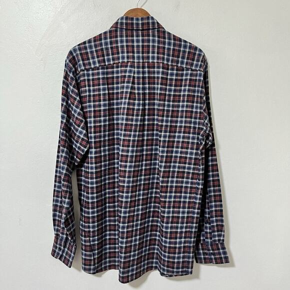 Peter Millar Gander Printed Button Up Plaid Shirt Size L Navy Classic Preppy NEW - Picture 5 of 10